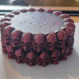 💀NEW 💀 Skull Design 2pc Coaster Set  - Dark Red